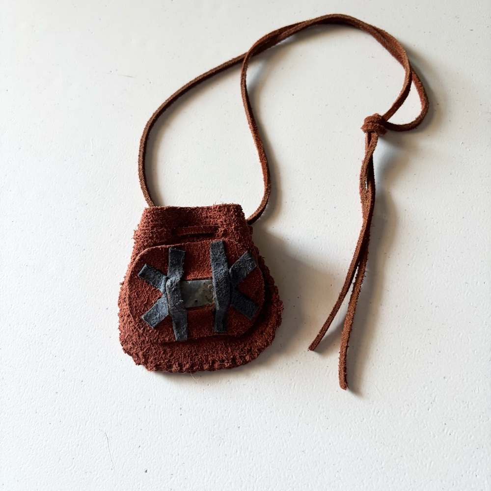 Brown Suede Mini Pouch 3” x 3”